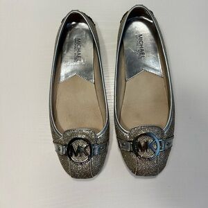 Michael Kors Glitter MK Logo Ballet Flats Size 8